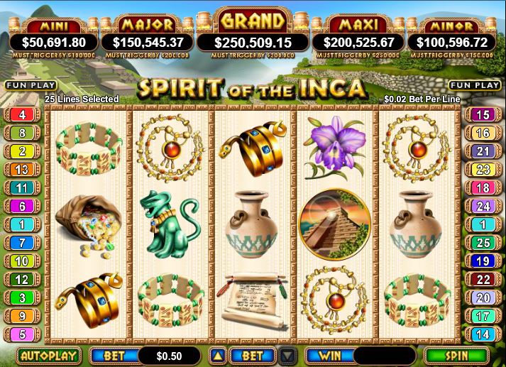 Spirit of the Inca Progressive Jackpot