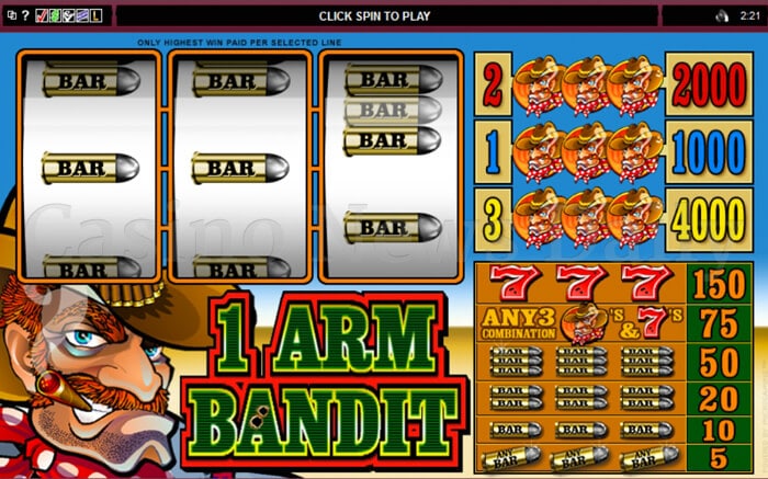 1 Arm Bandit Slot microgaming