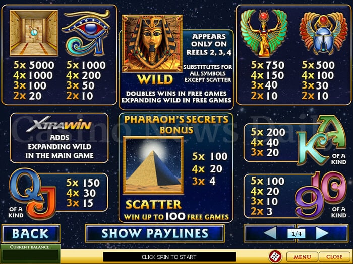 10-Pharaoh's Secrets Slot
