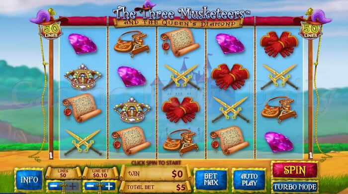 10-The Three Musketeers and The Queen's Diamonds Slot