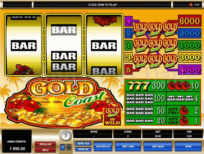 Gold Coast Slot microgaming