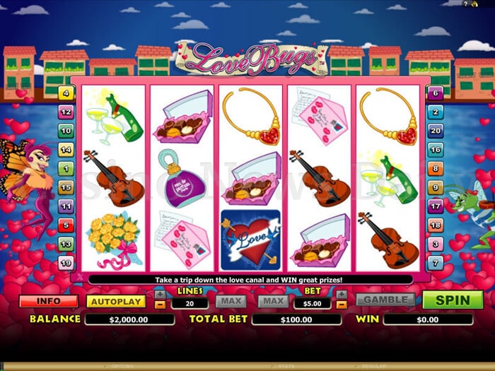 Love Bugs 20-Line Slot microgaming