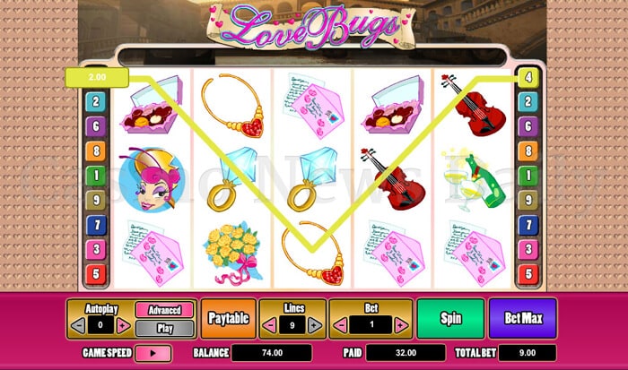 Love Bugs 9-Line Slot microgaming