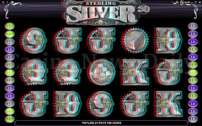 Sterling Silver 3D Slot microgaming
