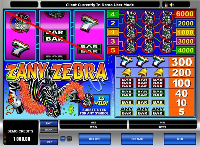 Zany Zebra Online Slot microgaming
