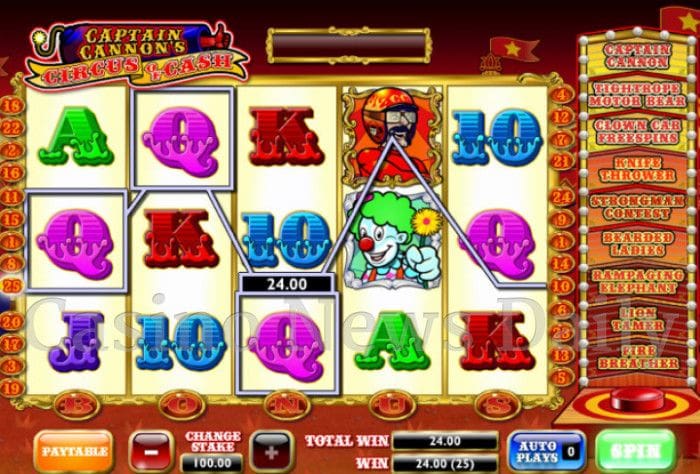 Captain Cannon's Circus of Cash Online Slot