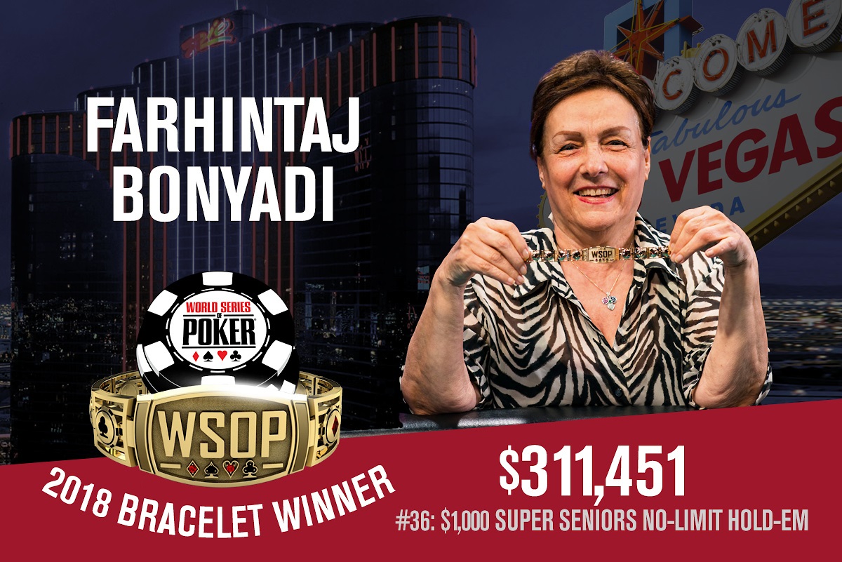 Farhintaj Bonyadi Wins 2018 WSOP $1,000 Super Seniors for First Gold Bracelet