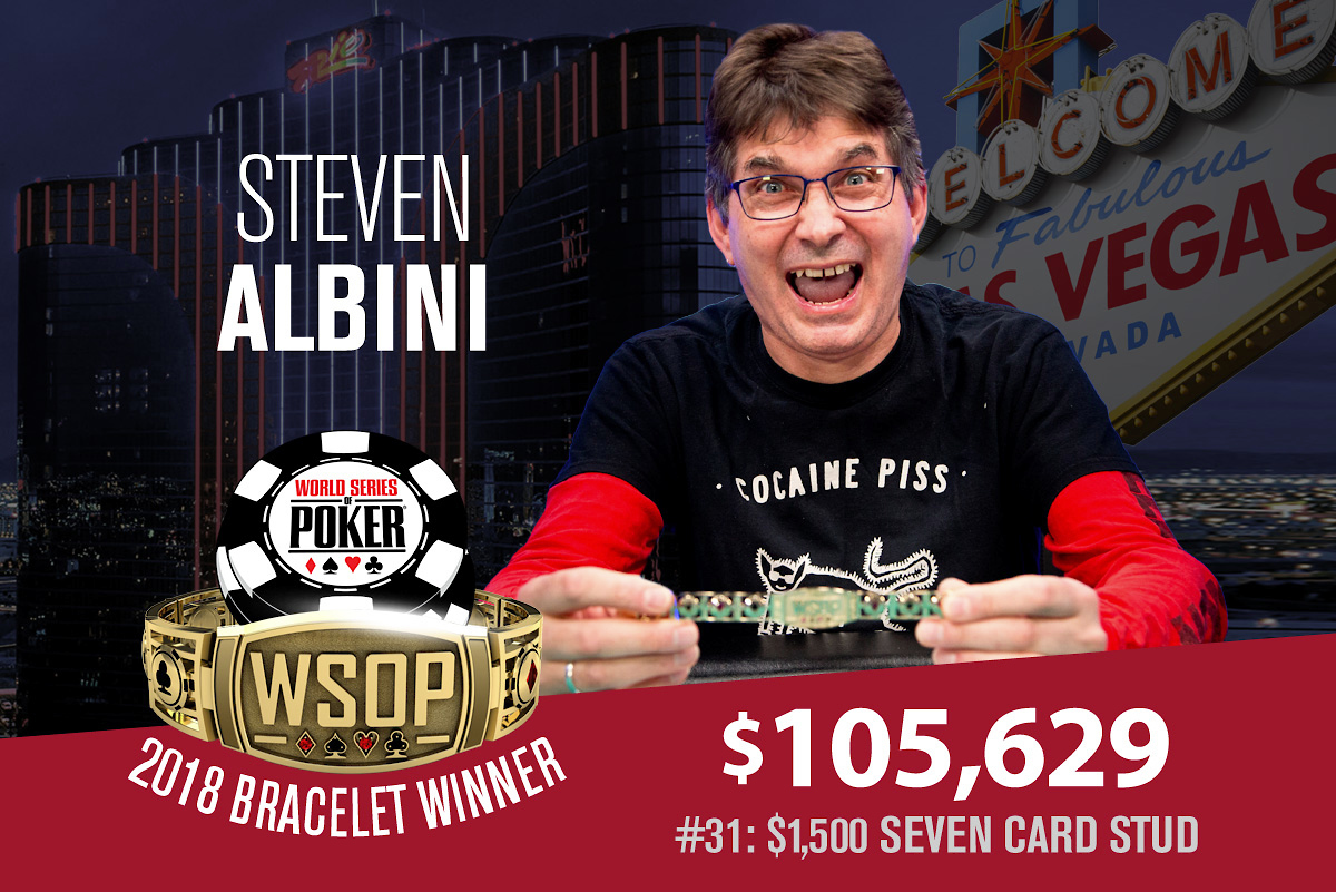 Steven Albini Beats Stud Specialist Jeff Lisandro to Claim 2018 WSOP $1,500 Seven Card Stud Crown
