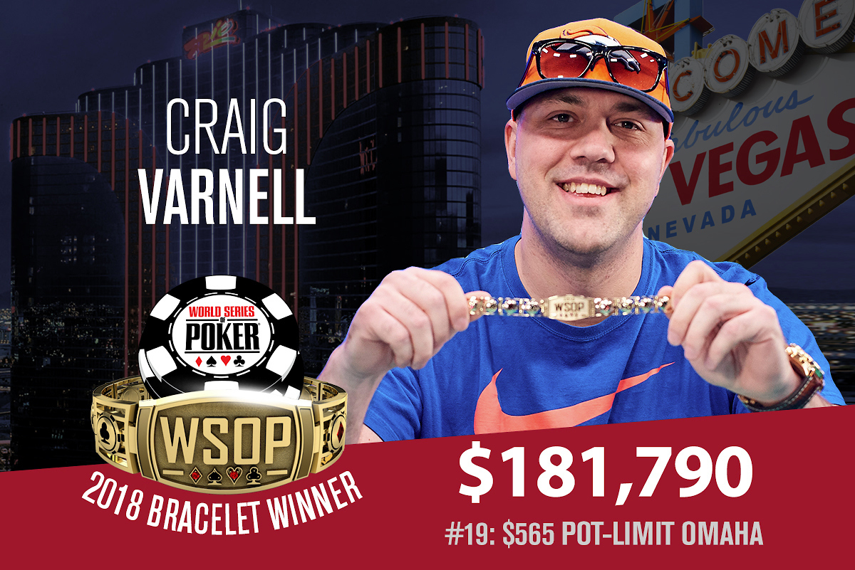 Craig Varnell Tops 2,419-Strong Field in 2018 WSOP $565 Pot-Limit Omaha