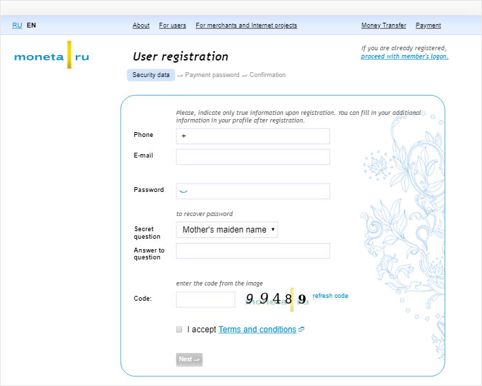 Getting Started With Moneta.ru