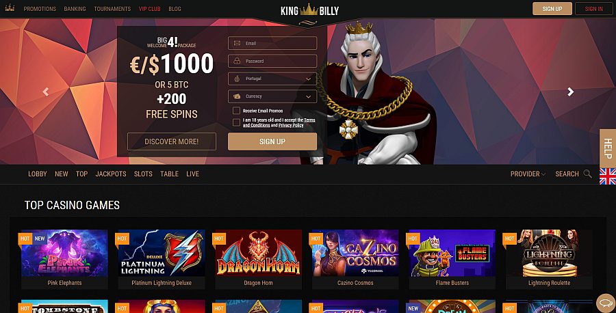 King billy casino review