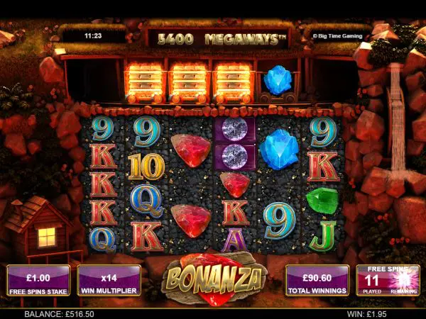 Bonanza Megaways slot reels
