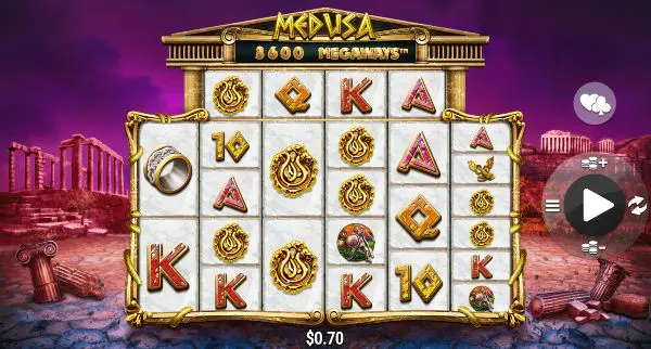 Medusa Megaways slot reels