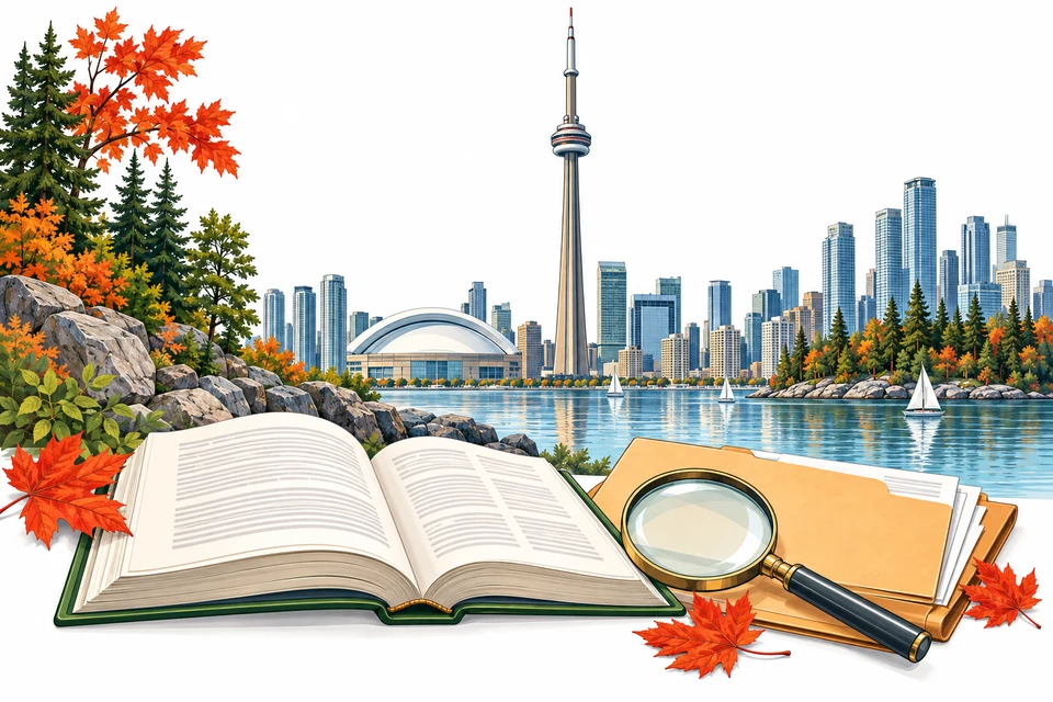 Illustrated Canada landmarks with reference books and documents for the steps towards legalization section