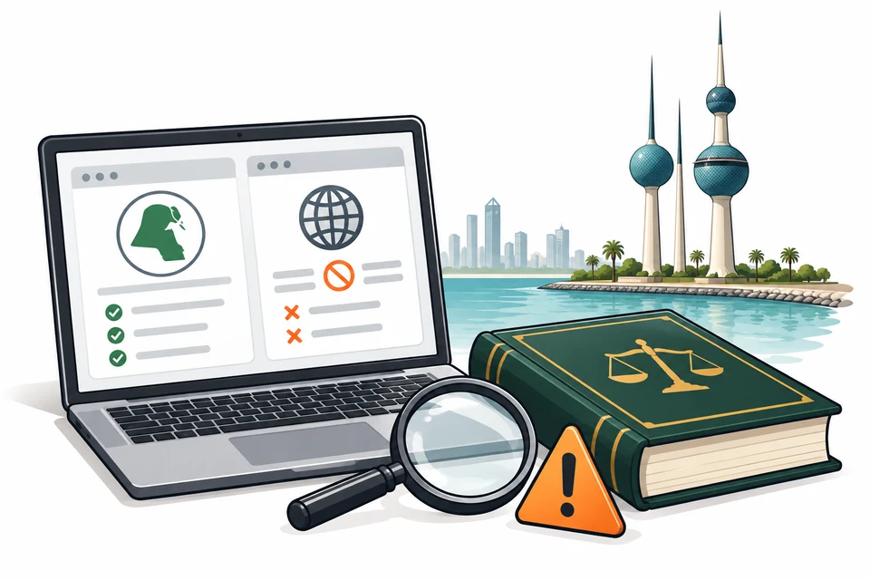 Comparing offshore websites and local law with Kuwait Towers