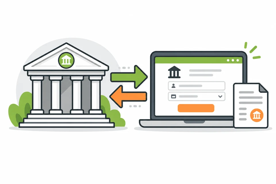 Bank linked to an online payment form