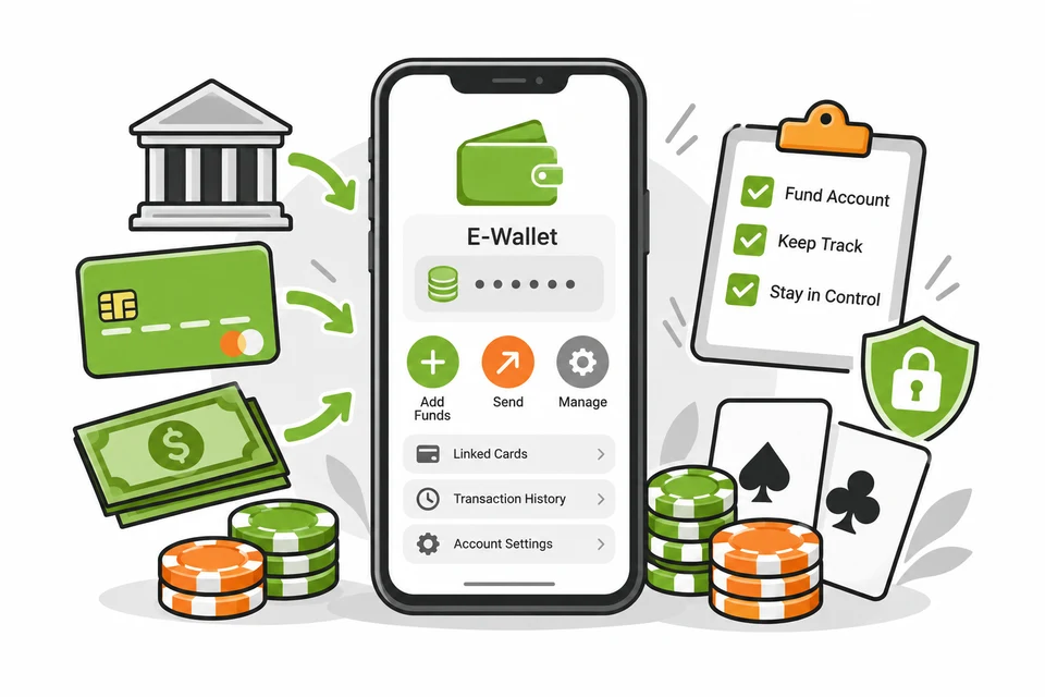 Guide illustration of a digital wallet and payments