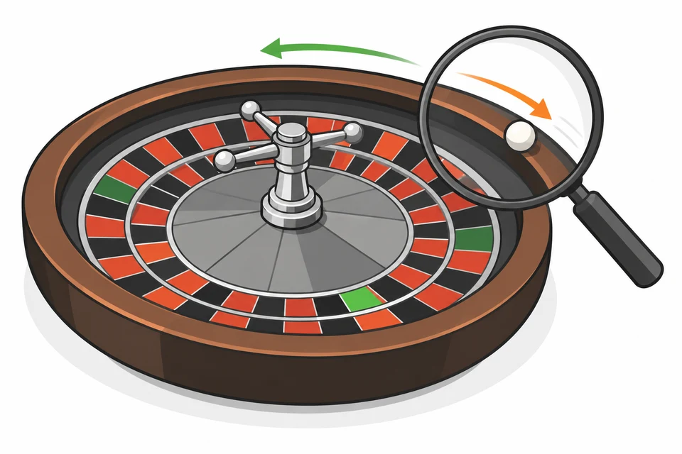 Observing the roulette wheel and ball motion