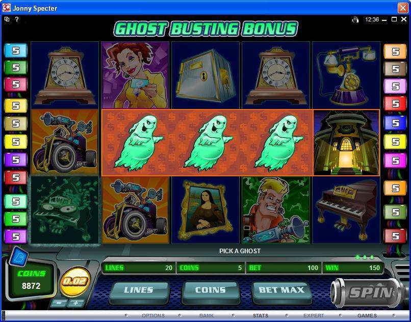Original Ghost Busting Bonus screen asking the player to pick one of three ghosts