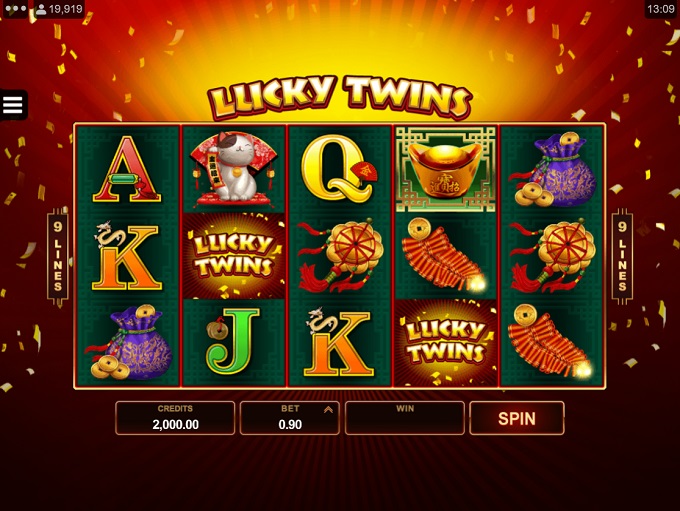 Original Lucky Twins reels with nine lines and a 0.90 bet