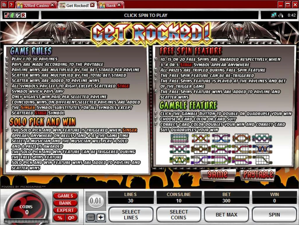Get Rocked Microgaming archived screen 3