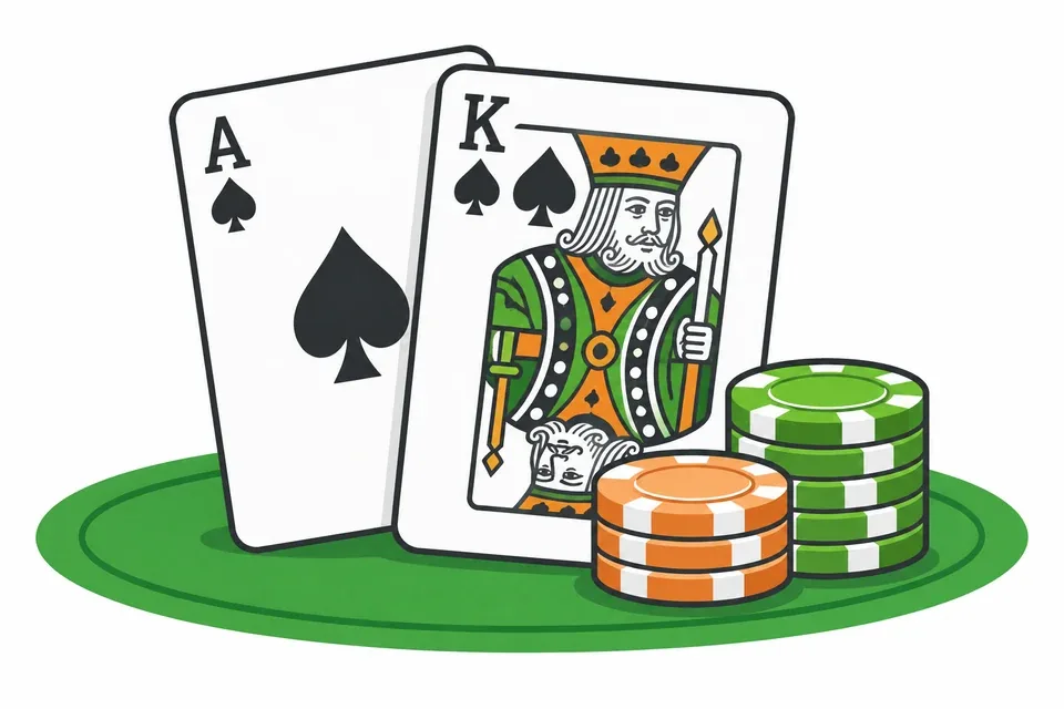 Blackjack cards and chips