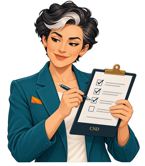 CND illustrated guide checking an editorial checklist