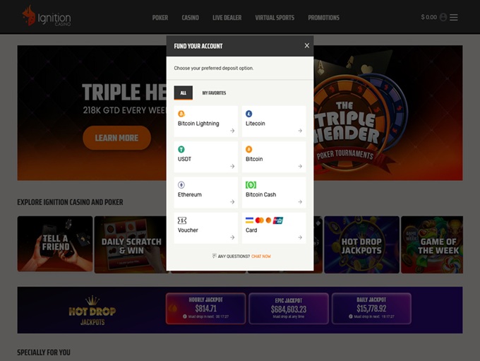 Ignition Casino 20.10.2025. Bank