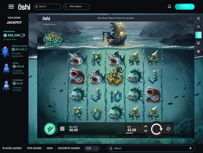 Oshi Casino 20.11.2025. Game 2