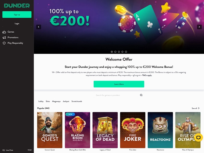 Dunder Casino 30.12.2024. Hp 