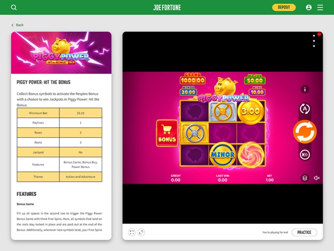 Joe Fortune Casino 20.10.2025. Game1