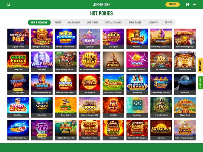 Joe Fortune Casino 20.10.2025. Lobby