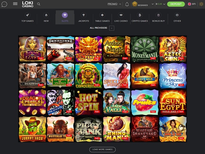 LOKI Casino 05.10.2021. lobby 