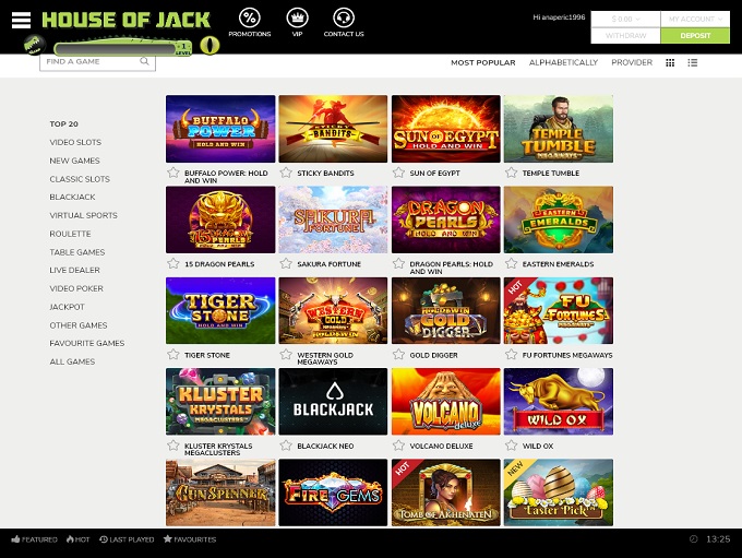 House Of Jack Casino Lobby 