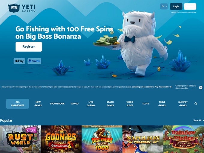 Yeti Casino Mobile 26.01.2026. hp