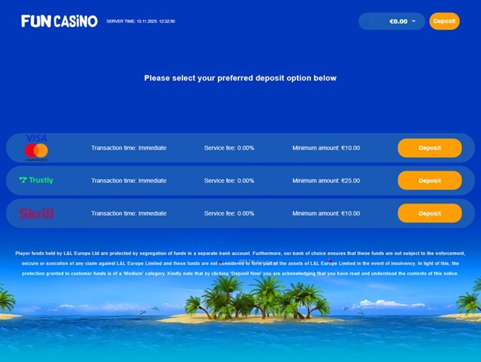 Fun Casino 10.11.2025. Bank