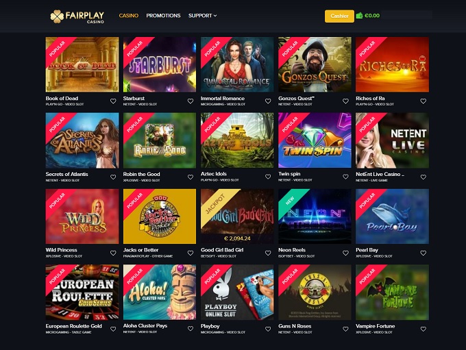 Fairplay Casino lobby