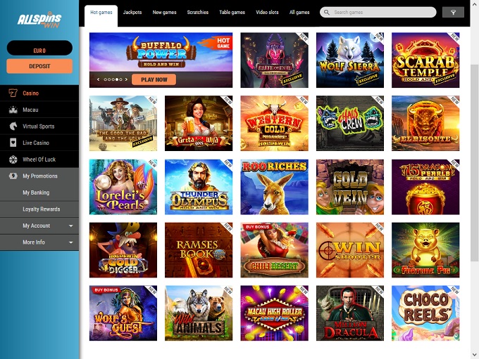 AllSpins Wins Lobby 