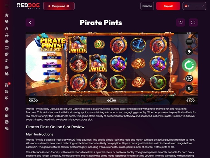 Red Dog Casino 02.07.2025. Game 1 