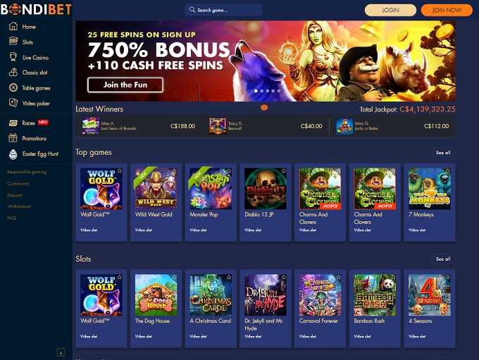 BondiBet Casino hp 