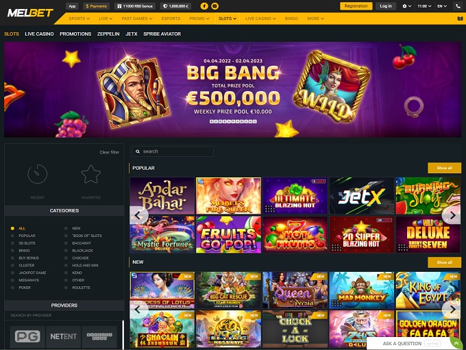 MELBET Casino 24.05.2022. hp