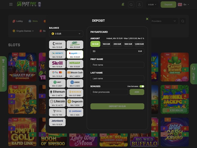 Fastpay Casino 06.11.2025. Bank
