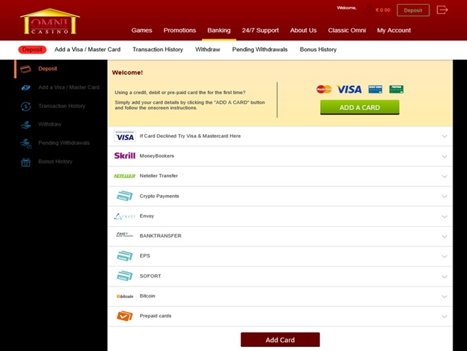 Omni Casino 19.11.2025. bank 