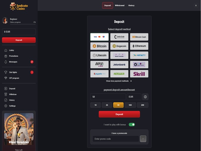 Syndicate Casino 18.08.2025. bank 