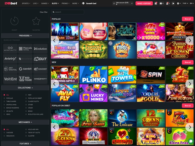 DBbet Casino 04.11.2025. Lobby