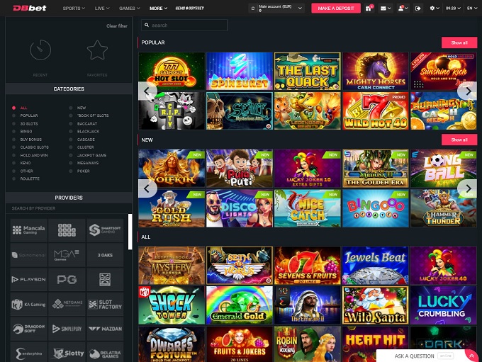 DoubleBet Casino 12.05.2023. Lobby 