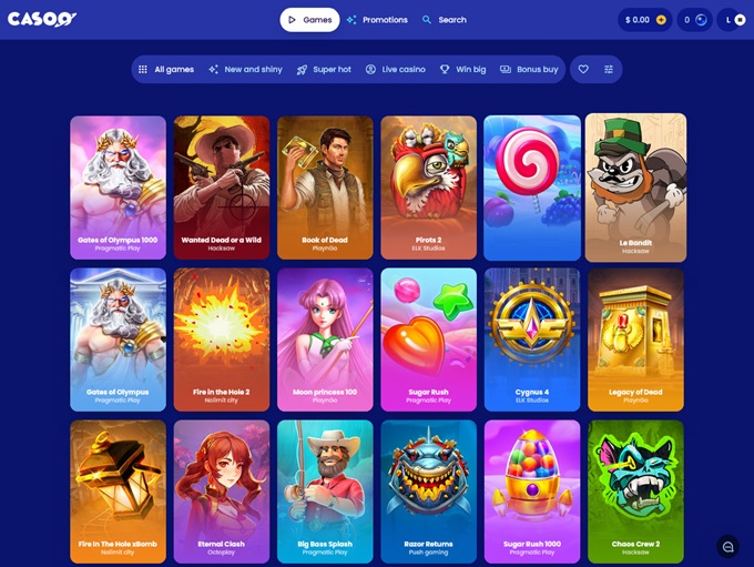 Casoo Casino 23.04.2024. Lobby 