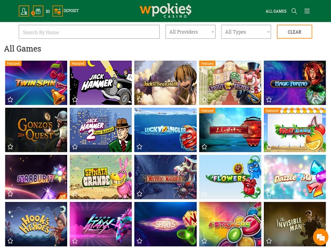 WPokies Online Casino 24.06.2021. lobby
