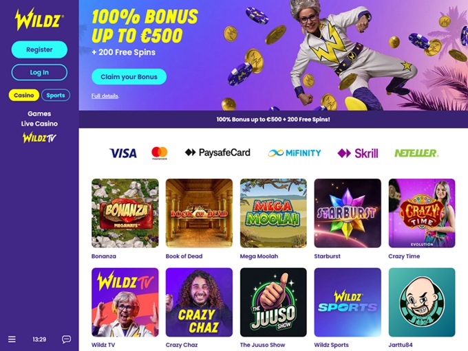 Wildz Casino 25.03.2026. hp