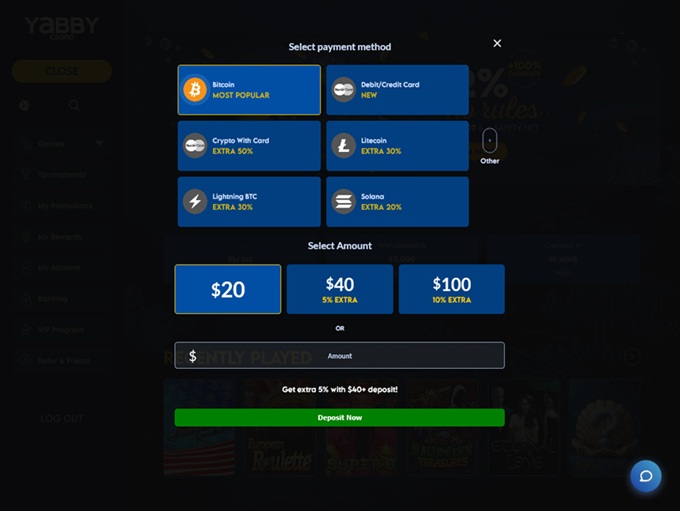 Yabby Casino 28.11.2025. Bank